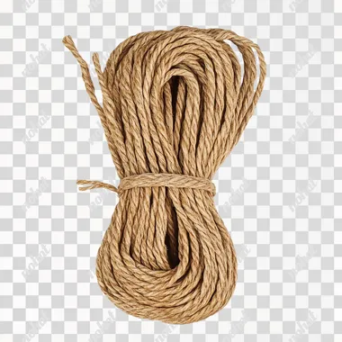 thick open sisal rope on white background
