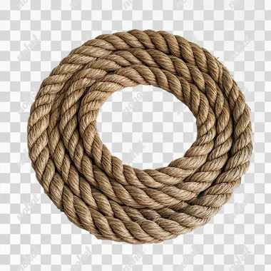 thick open sisal rope on white background