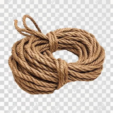 thick open sisal rope on white background