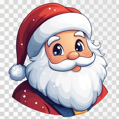 Make a logo for a christmas store, a santa claus wink, flat design, 2d, vector style, isolated white background,