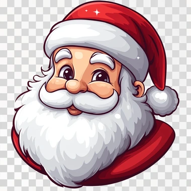 Make a logo for a christmas store, a santa claus wink, flat design, 2d, vector style, isolated white background,