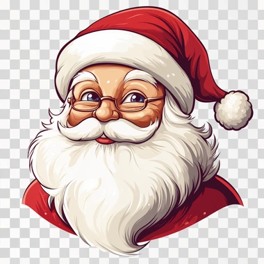 Make a logo for a christmas store, a santa claus wink, flat design, 2d, vector style, isolated white background,