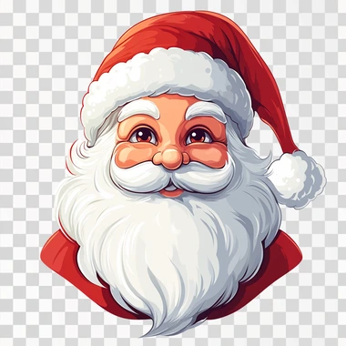 Make a logo for a christmas store, a santa claus wink, flat design, 2d, vector style, isolated white background,