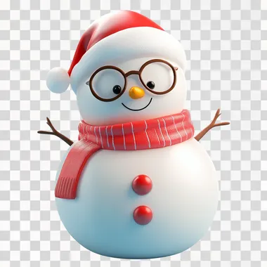 3d icon, cute icon, icon pack, 3d snowman, front