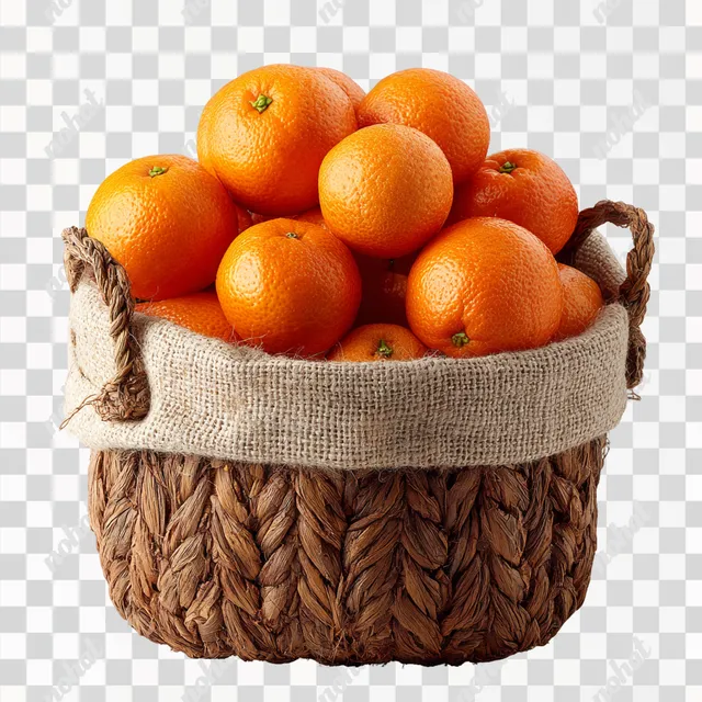 PNG Fresh Oranges in Woven Basket