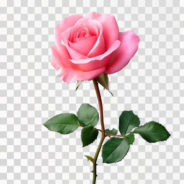 pink rose flower isolated on a transparent background,side view, high definition