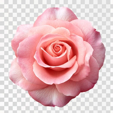 pink rose flower isolated on a transparent background,side view, high definition
