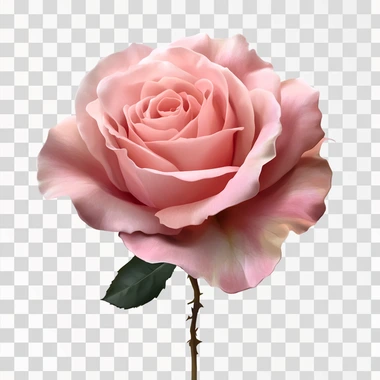 pink rose flower isolated on a transparent background,side view, high definition