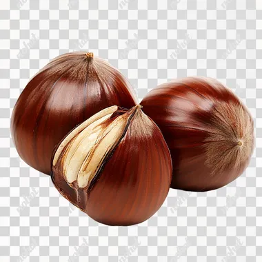 Mature nuts, chestnuts, white background, no need to pick