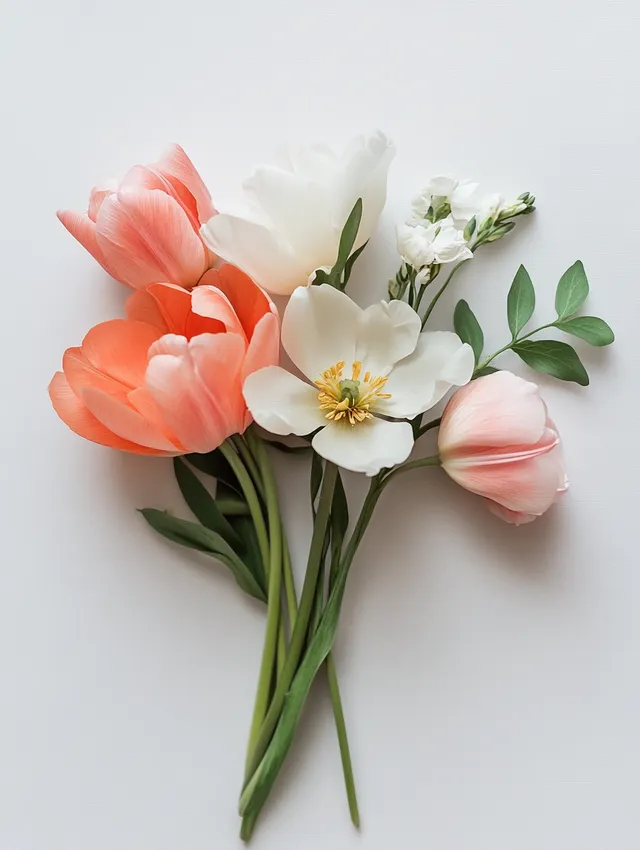 Elegant Minimalist Floral Bouquet: A Centered Design