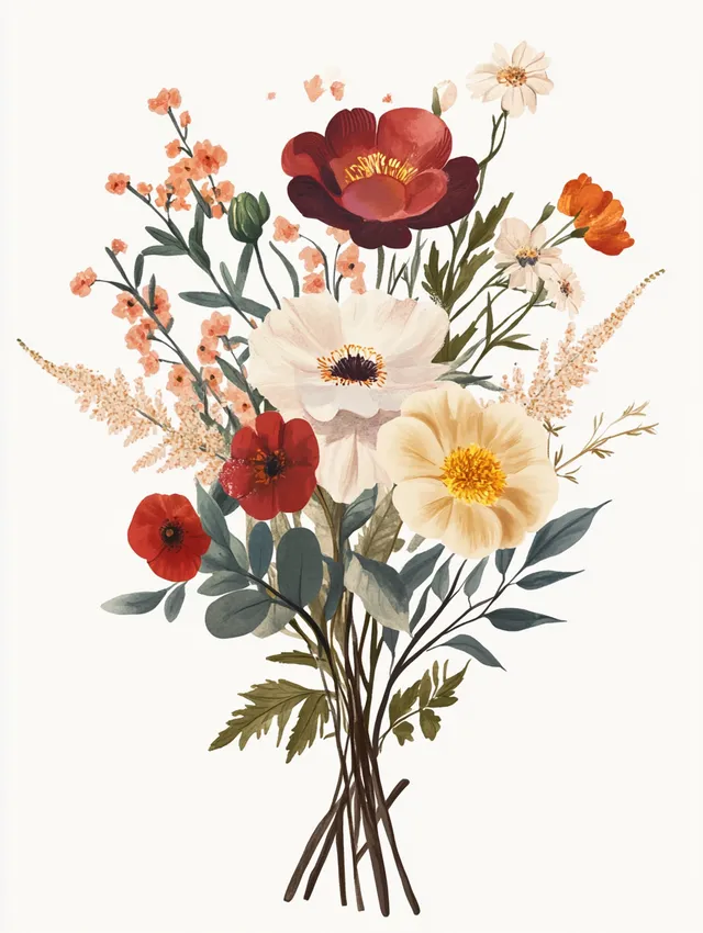 Elegant Minimalist Floral Bouquet Centerpiece Design