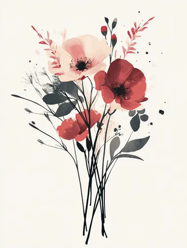 minimalist bouquet of flowers centered image design
