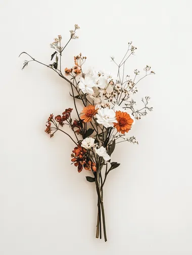 minimalist bouquet of flowers centered image design
