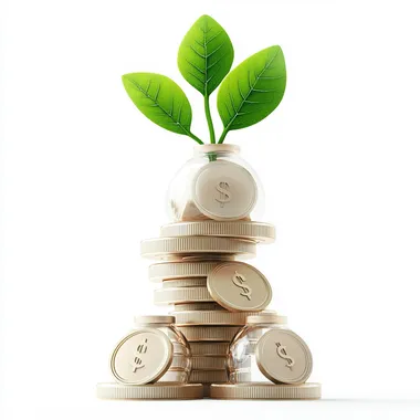 3D Finance Time Isolated white Png Background Growth Business Success Economy Icon. --s 150