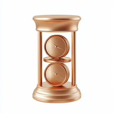 3D Finance Time Isolated white Png Background Growth Business Success Economy Icon. --s 150