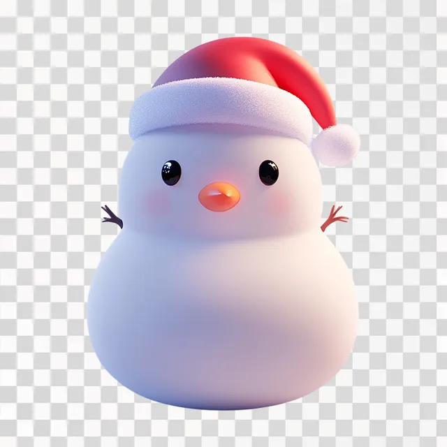 Charming Snowman in Santa Hat: HD Cartoon Art