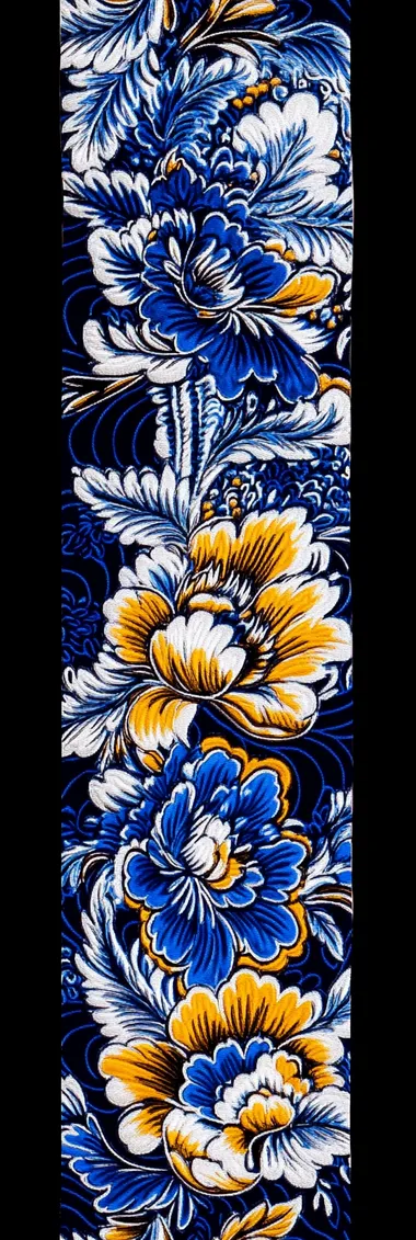 At the bottom of the screen, there are dense and beautiful Chinese style peony flowers and small leaf patterns blooming side by side from dense to sparse. The sky blue watercolor gradient background from bottom to top and from deep to light features bright and vibrant Chinese style flowers. Exquisite and complex contours, rich details, create a romantic atmosphere. The bright colors of blue, orange, yellow, and green flowers create a high-resolution romantic atmosphere.1080P,8K,good aerial control,high detail