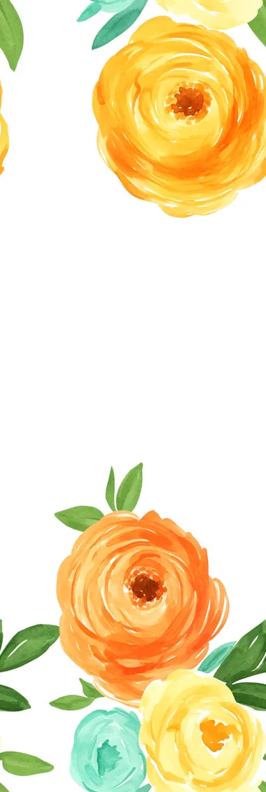 At the bottom of the screen, there are dense and beautiful Chinese style peony flowers and small leaf patterns blooming side by side from dense to sparse. The sky blue watercolor gradient background from bottom to top and from deep to light features bright and vibrant Chinese style flowers. Exquisite and complex contours, rich details, create a romantic atmosphere. The bright colors of blue, orange, yellow, and green flowers create a high-resolution romantic atmosphere.1080P,8K,good aerial control,high detail