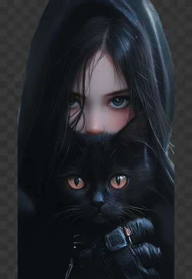 Chibi cat-girl , foto realizm    xow5l9v