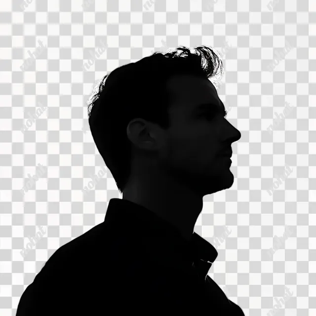 PNG Silhouette of a 30-Year-Old Russian Man from Eastern Europe
