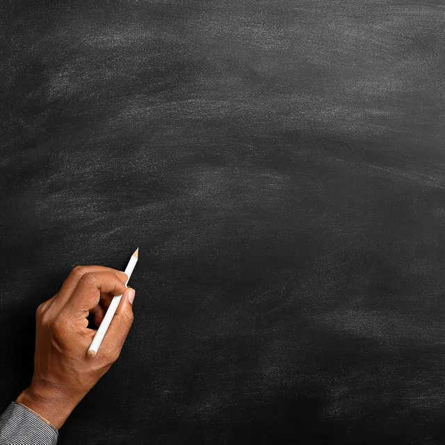 Writing on a Blank Blackboard with Chalk