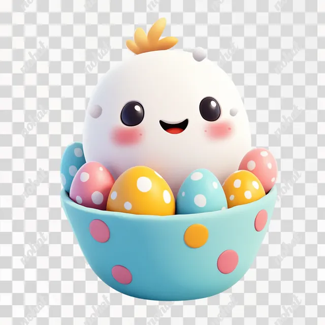 Charming Easter Basket: Polka Dot Eggs for Kids' Joyful Moments