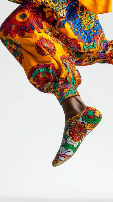AFRO FOOTS WITH AFRICAN CLOTHES DANCING