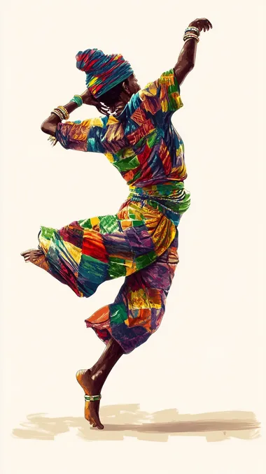 AFRO FOOTS WITH AFRICAN CLOTHES DANCING