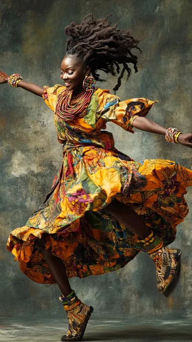 AFRO FOOTS WITH AFRICAN CLOTHES DANCING