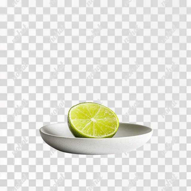 Zesty Lime Slice on Clean White Canvas