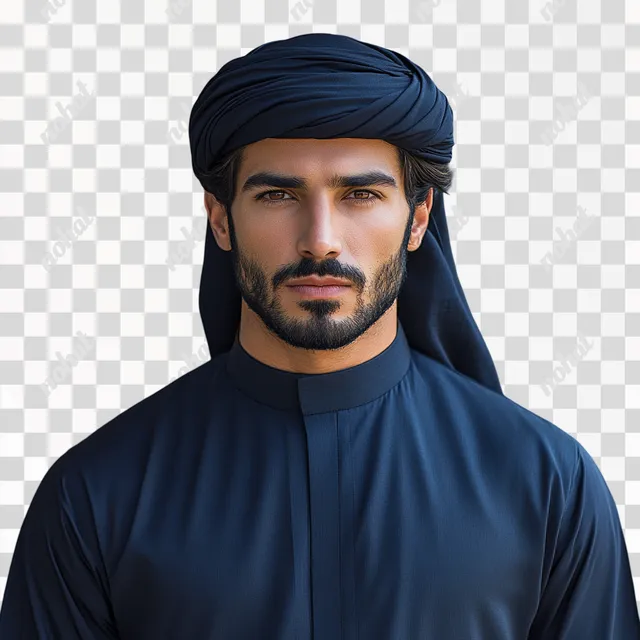 Basic Saudi Staff Uniform Design with Model in Dark Blue