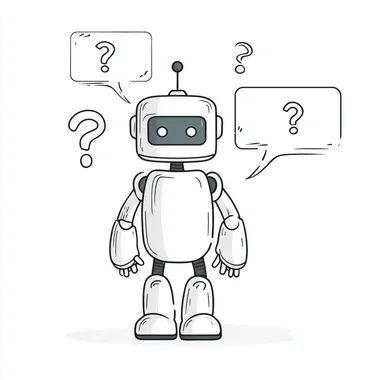 AI theme chatbot very Simple outline drawing asking question --s 50   ojchqxa