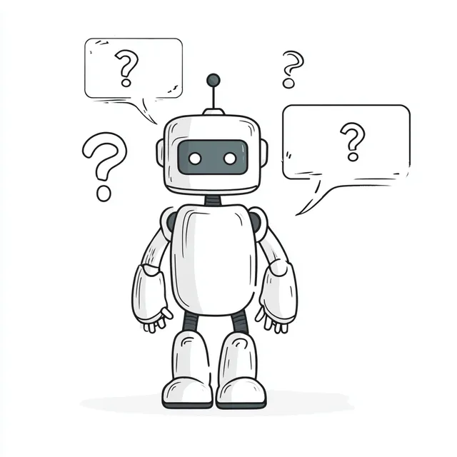 Simple Outline Drawing of an AI Chatbot