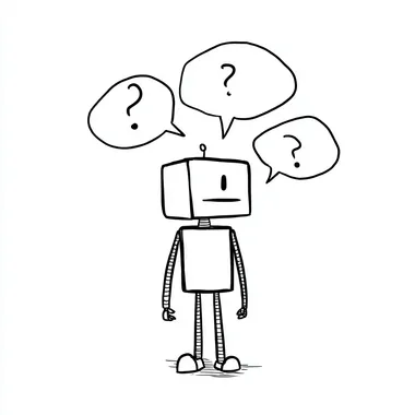 AI theme chatbot very Simple outline drawing asking question --s 50   ojchqxa