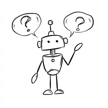 AI theme chatbot very Simple outline drawing asking question --s 50   ojchqxa