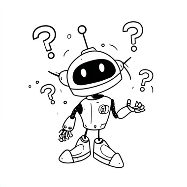 AI theme chatbot very Simple outline drawing asking question --s 50   ojchqxa
