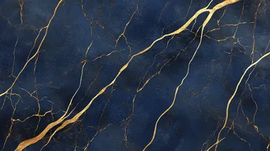Organic fluid marble pattern in jewel tones, golden veins swirling through deep blue base, luxury packaging texture    --s 200