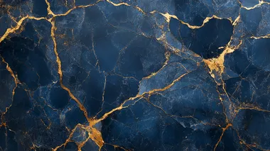 Organic fluid marble pattern in jewel tones, golden veins swirling through deep blue base, luxury packaging texture    --s 200