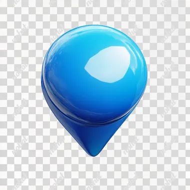 3d render of blue location icon, pixar animation sytle, white background
