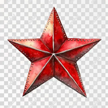 the image of a beautiful red star, high detail, hyperrealism, watercolor style. white background
