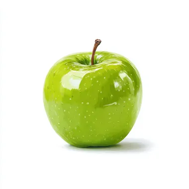 Green apple, drawing, green, vector, illustration, minimalism, minimum details, white background --raw rofile umj6dww