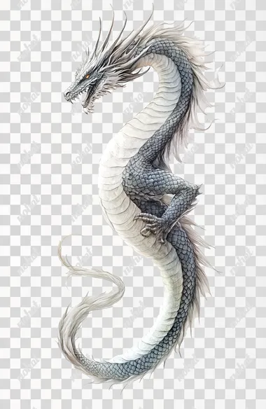 4k, hyper realistic amphithere dragon twisting vertically, elongated body, full dragon, on a plane white background