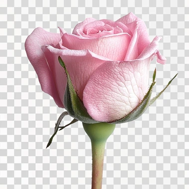 photo realistic rose, not fully bloomed, white background