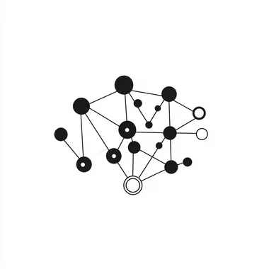 logo design, simple network graph, 2d, flat vector, black and white --s 50