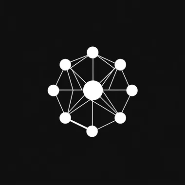logo design, simple network graph, 2d, flat vector, black and white --s 50