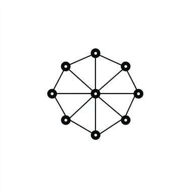 logo design, simple network graph, 2d, flat vector, black and white --s 50