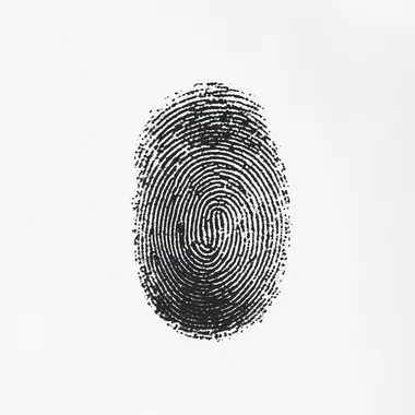 white background, realist black and white fingerprints