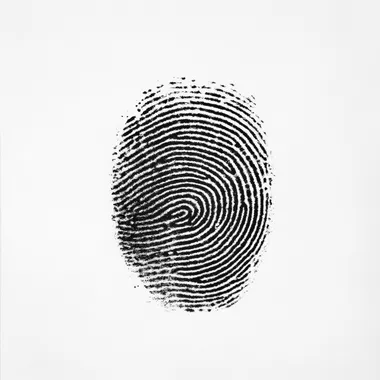 white background, realist black and white fingerprints