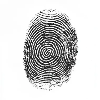 white background, realist black and white fingerprints
