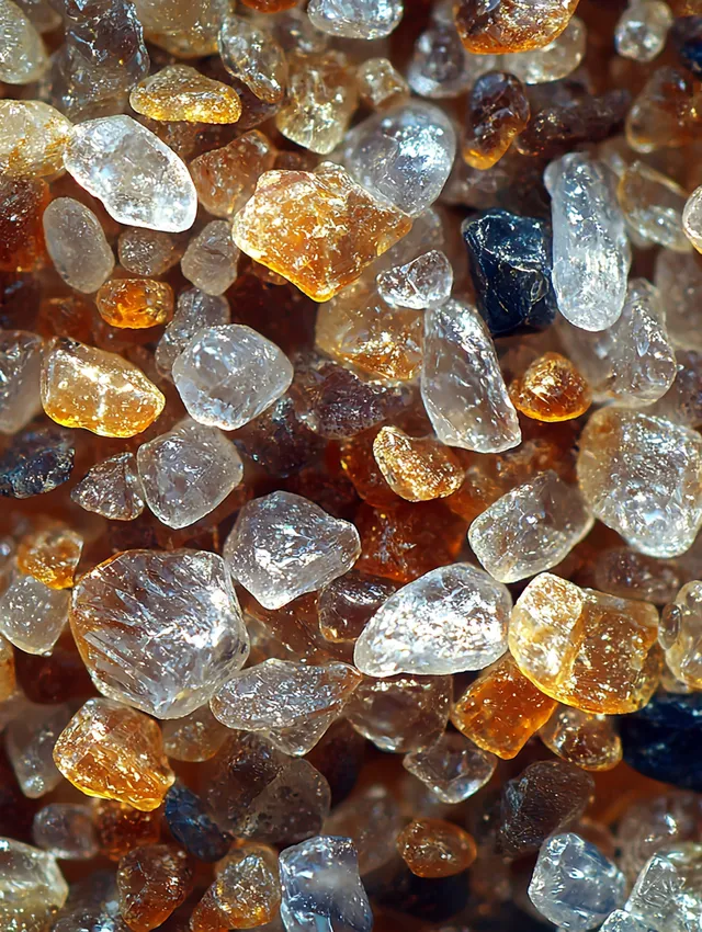 Close-Up of Colorful Glass Fragments for Interior Decor Use